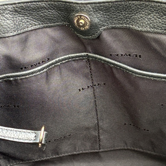 Coach Edie 28 Pebbled Black Leather Shoulder Bag - Picture 5 of 11